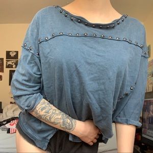 Free People Size S Blue Slouchy Top
